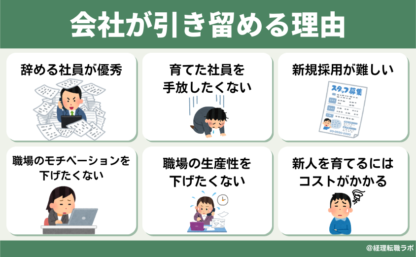 会社が引き留めをする理由